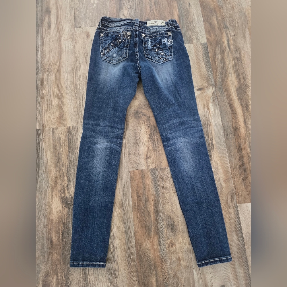 Miss Me Indigo Skinny Jeans with Decorative Pockets